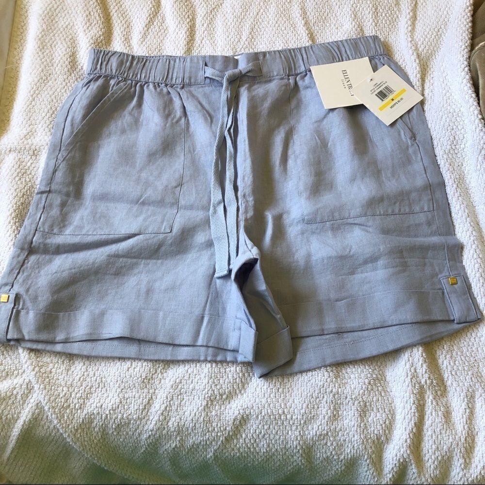 ELLEN TRACY Adjustable Drawstring Linen Shorts - Picture 8 of 8